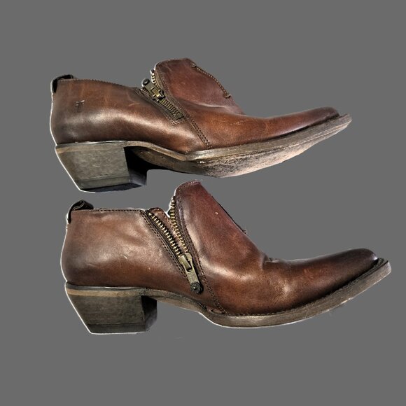 Frye Sz 7.5 Womens Sacha Moto Short Bootie Double Zip Boots - Picture 5 of 7